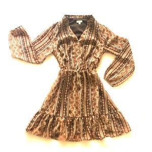 Vintage Pattern Peplum Bottom Dress